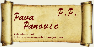 Pava Panović vizit kartica